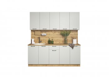 КУхонный гарнитур Валерия 2000 мм вотан/серый (Сурская) в Ивделе - ivdel.mebel-e96.ru