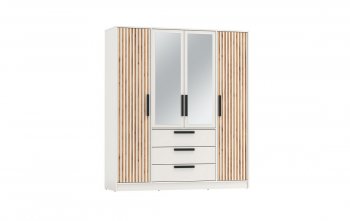 Шкаф 1700 мм 83.07 Вегас (4-х дв.) белый (Олмеко) в Ивделе - ivdel.mebel-e96.ru