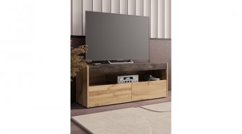 ТВ тумба Вегас Дуб Вотан/Ателье темн. (Лин) в Ивделе - ivdel.mebel-e96.ru
