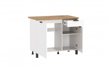 Шкаф нижний Венера (1000) ЛДСП белый (Олмеко) в Ивделе - ivdel.mebel-e96.ru