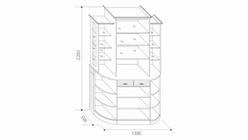 Шкаф универсальный с зеркалами Венеция В-1 (Мар) в Ивделе - ivdel.mebel-e96.ru