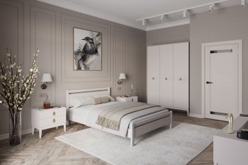 Кровать из массива Вероника-1 Льняной (БМ) в Ивделе - ivdel.mebel-e96.ru