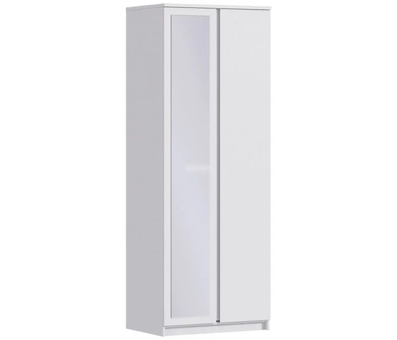 Шкаф 800 мм 2х дверный с зеркалом Веста СБ-2259 (Белый) (СП) в Ивделе - ivdel.mebel-e96.ru