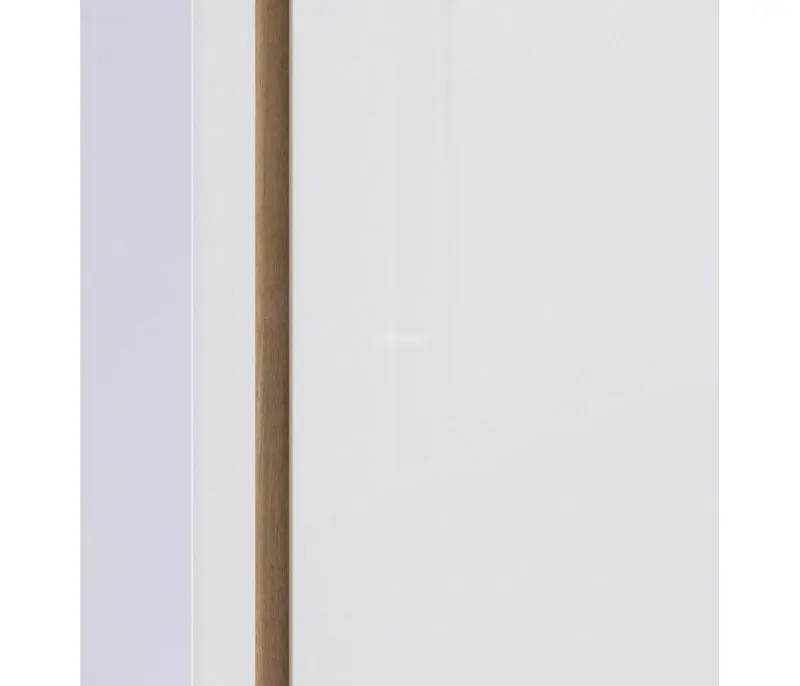 Шкаф 800 мм 2х дверный с зеркалом Веста СБ-2259 (Дуб Бунратти/Белый глянец) (СП) в Ивделе - ivdel.mebel-e96.ru