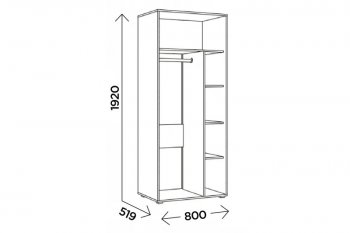 Шкаф 800 мм Виллитус М1 (Комфорт) в Ивделе - ivdel.mebel-e96.ru