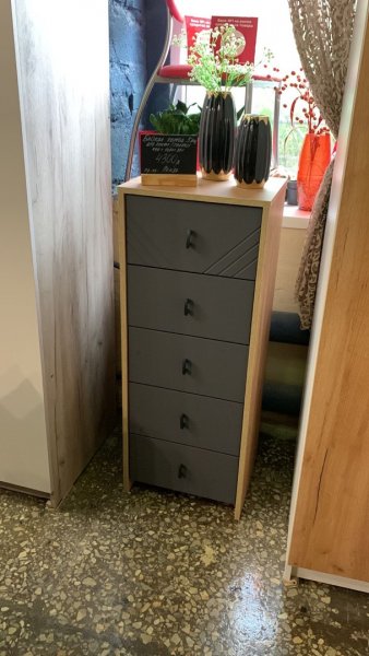 Комод (5 ящиков) Байкал Графит/Дуб золотой (СВ) в Ивделе - ivdel.mebel-e96.ru