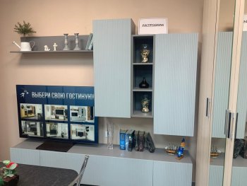 Стенка Сканди МДФ НМ-001 грин грей софт (Стиль) в Ивделе - ivdel.mebel-e96.ru