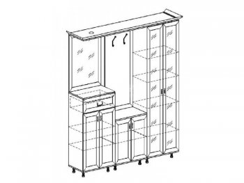 Прихожая Янна ЯН-28 правая (с карнизом) (Раус) в Ивделе - ivdel.mebel-e96.ru